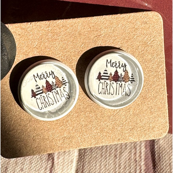 🐬 CLEARANCE: NEW Holiday Earrings Imperfect Functional Christmas Trees - Picture 2 of 10